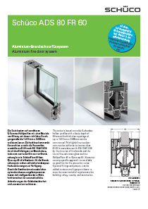 Prospekt CE-zertifiziertes Brandschutztürsystem Schüco FireStop ADS 80 FR 60
