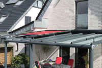 Terrassendach heroal CR mit Wintergartenmarkise KADECO